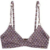Next Top de bikini azul / marrón oscuro / blanco