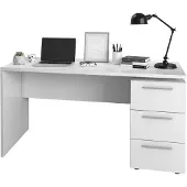 Dmora Alimet - Escritorio, 138x60x74h cm Blanco, 2 cajones