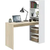 Dmora Ali - Escritorio, 120x53x144h cm Blanco, 5 Estantes