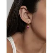 Hey Happiness Pendientes 'July Birthstone' oro rosa