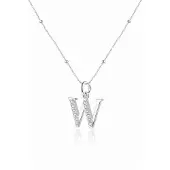 Hey Happiness Cadena 'Letter W' plata