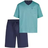 Hajo Pijama corto 'Klima Light' turquesa / azul oscuro