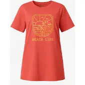 LEAFLETIC Camiseta 'Women’s Short Sleeve Crew Neck T-shirt' rojo anaranjado