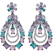 Avant Garde Pendientes 'Rosalindasa' verde oscuro