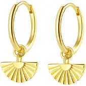 Hey Happiness Pendientes 'Fan Hoops' oro