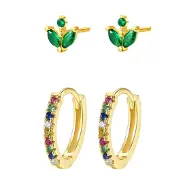 Hey Happiness Pendientes 'Rainbow' oro