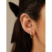 Hey Happiness Pendientes 'Large Band' oro