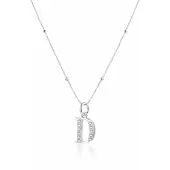 Hey Happiness Cadena 'Letter D' plata