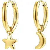 Hey Happiness Pendientes 'Lunar Glow' oro