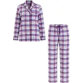 LEAFLETIC Pijama 'Women’s Night Wear Long set' lila moteado
