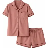 LEAFLETIC Pantalón de pijama 'Women’s Night Wear Short Set' marrón
