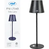 Pni Lámpara de mesa LTB04 con LED de 2,5 W, batería de 1200 mAh, carga mediante USB-C, 150 lúmenes, luz blanca cálida de 3000 K, color