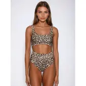 Flavia Valentini Bikini 'Minerva Bralette Bikini High Waist – Leopard' marrón moteado