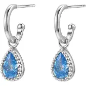 Hey Happiness Pendientes 'March Birthstone' plata