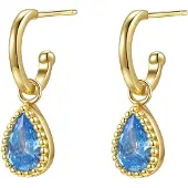 Hey Happiness Pendientes 'March Birthstone' oro