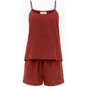 AmourLinen Pijama 'Night Owl' marrón rojizo