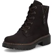 Rieker Botines con cordones marrón oscuro