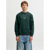 Jack & Jones Sudadera 'JJESoho' verde oscuro / blanco