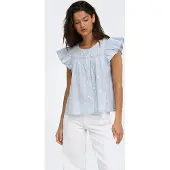 JDY Blusa 'JDYFia' azul pastel / blanco