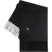 GOBI Cashmere Chal 'Unisex Cashmere Fringed Scarf' negro