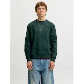 Jack & Jones Sudadera 'JJESoho' verde oscuro / blanco