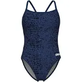 Arena Traje de baño 'SNAKESKIN CHALLENGE BACK' navy / azul paloma / azul oscuro