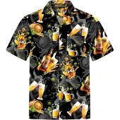 Hawaiihemdshop.de Camisa 'Hawaiihemd "Hawaiian Beer"' negro