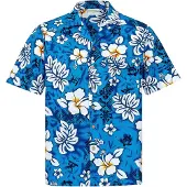 Hawaiihemdshop.de Camisa 'Hawaiihemd "Classic Flowers (blue)"' azul