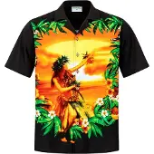 Hawaiihemdshop.de Camisa 'Hawaiihemd Hawaiian Beauty' negro