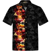Hawaiihemdshop.de Camisa 'Hawaiihemd Paradise Night' negro