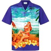 Hawaiihemdshop.de Camisa 'Hawaiihemd Beach Girl' azul