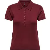 ONLY Camiseta 'ONLCATHERINE SS POLO NECK EX KNT POLO' burdeos