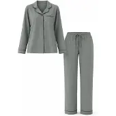 LEAFLETIC Pijama 'Women’s Nightwear Long set' verde moteado