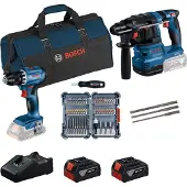 Bosch Kit De Herramientas Eléctricas Gsr18v-45+gbh18v-22+45acc+2x4.0ah+bolsa