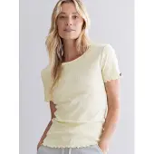 Hey Honey Camiseta 'T-Shirt Pointelle' amarillo pastel