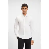 BOSS para hombre. 50519748 Camisa Mysoft blanco (S), Casual, Algodón, Clásico, Manga larga, outlet 2026.