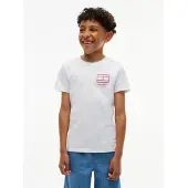 Tommy Hilfiger Camiseta 'Outline Flag Logo' blanco