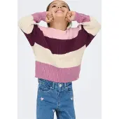 ONLY GIRLS Jersey 'KMGSandy' berenjena / malva / lavanda / blanco natural