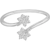 Diamant Exquis Anillo 'Ring aus 375 Weißgold mit Diamant' plata