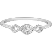Diamant Exquis Anillo 'Ring aus 375 Weißgold mit Diamant' plata