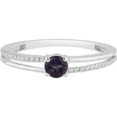 Diamant Exquis Anillo 'Ring aus 375 Weißgold mit Diamant' plata