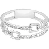 Diamant Exquis Anillo 'Ring aus 375 Weißgold mit Diamant' plata