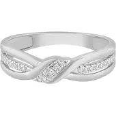 Diamant Exquis Anillo 'Ring aus 375 Weißgold mit Diamant' plata