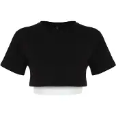 Trendyol Camiseta negro / blanco