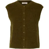 Selected Mezcla De Lana Chaleco De Punto Mujeres Marrón XXL