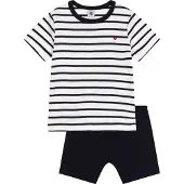 Petit Bateau Conjunto azul oscuro / blanco