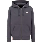 Alpha industries Sudadera 'Basic Zip' gris oscuro / blanco