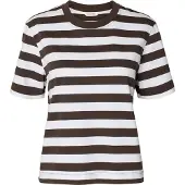 Selected Camiseta 'SLFESSENTIAL' marrón oscuro / blanco