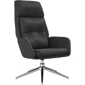 Syfax Sillón de relax de cuero auténtico negro
