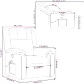 vidaXL Sillón de masaje y relajación, tapizado en tela negra